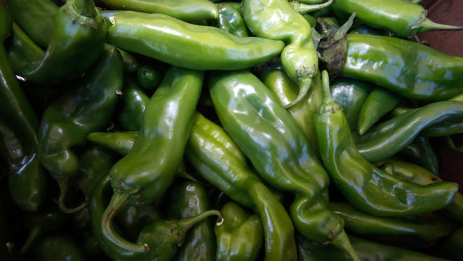 Green chile is pictured on Thursday at the Farmers Market in Flora Vista.
