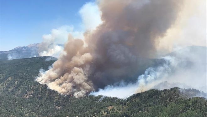 The 416 Fire, shown here burning in the Hermosa Creek area on June 28, 2018, has consumed nearly 50,000 acres.