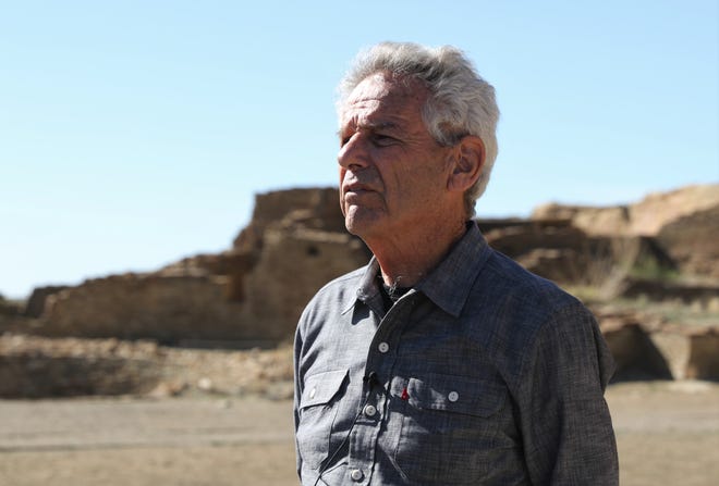 U.S. Rep. Alan Lowenthal stands in a plaza at Pueblo Bonito, Sunday, April 14, 2019, during a tour of Chaco Culture National Historical Park.