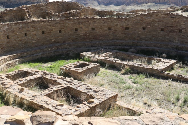 A kiva at Pueblo Bonito is pictured, Sunday, April 14, 2019, at Chaco Culture National Historical Park.