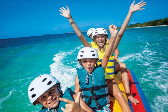 Banana boat rides are an example of the kid-friendly activities at Beaches Ocho Rios Resort & Golf Club.