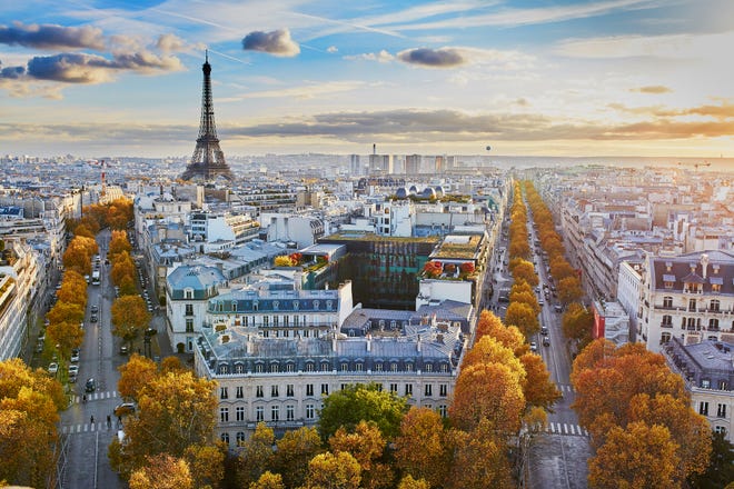 Paris Best time to fly: October The words “ Paris ” and “ cheap flight ” aren ’ t often in the same sentence — unless you travel in October, that is. You ’ ll enjoy the City of Love ’ s 60-degree sunshine, and you ’ ll really enjoy the $330-ish tickets, down about 15% from the usual price. November prices are about the same, but the weather is a little chillier. According to Kayak, it ’ s best to book your Parisian vacay four months in advance.