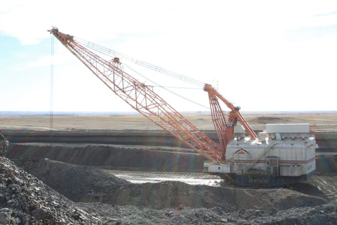 A dragline waits to be operated at Navajo Mine in Fruitland on Feb. 6, 2020.