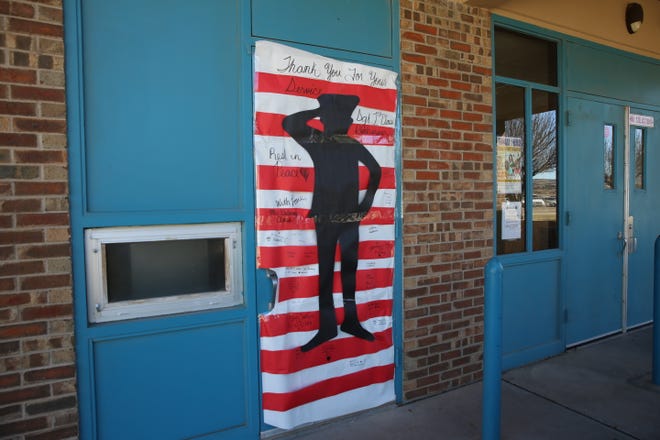 Mrs. Gutierrez's third-grade class at Fairacres Elementary School dedicated an art piece to Las Cruces fallen soldier Sergeant First Class Antonio Rey Rodriguez on Tuesday, Feb. 18, 2020. Rodriguez was a former student at the elementary school.
