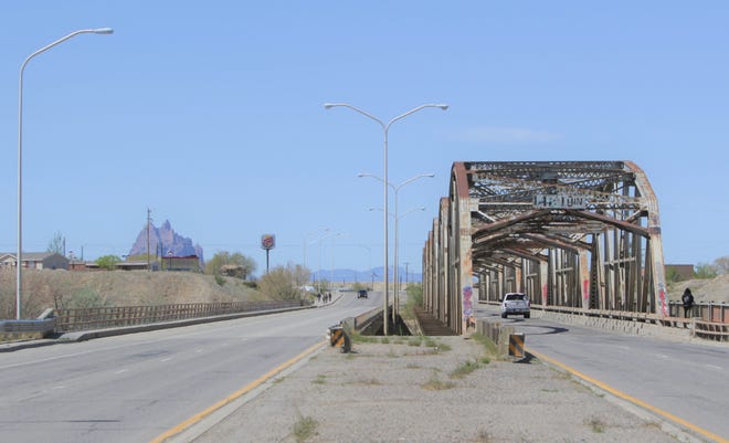 Traffic was minimum on the U.S. highways 64 and 491 bridge in Shiprock on April 25. Travel has been reduced to essential due to the Navajo Nation being under a weekend curfew to combat the spread of the coronavirus.