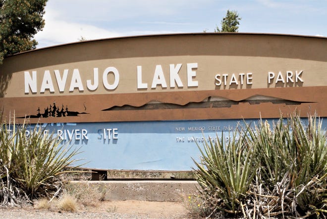 The sign for Navajo Lake State Park is pictured, Monday, June 1, 2020, at the Pine River site.