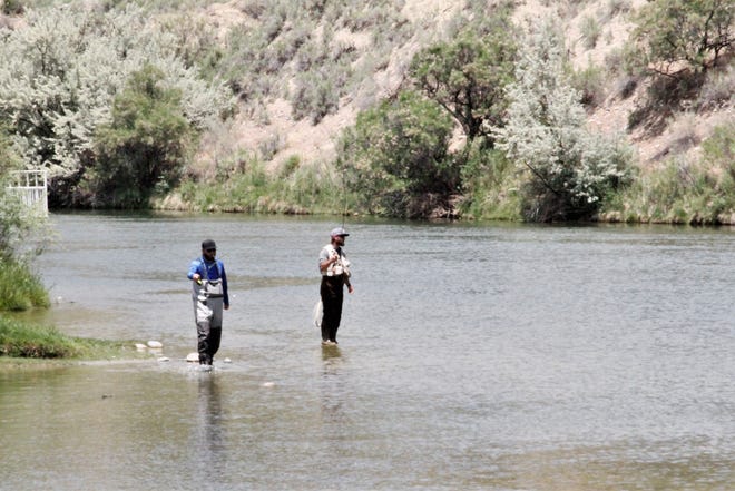 Anglers fish, Monday, June 1, 2020, at Texas Hole on the San Juan River.