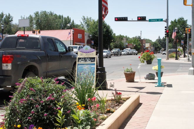 The intersection of Main Avenue and Chaco Street is pictured, Thursday, July 2, 2020, in Aztec.