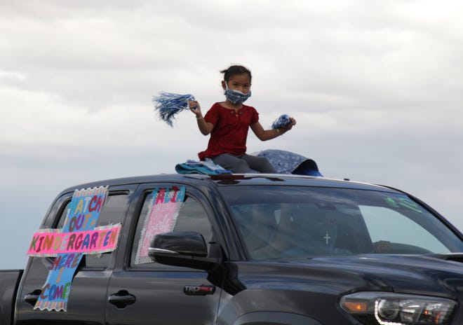 Talia Curley completed Sanostee Head Start and was recognized for her promotion to kindergarten during a no contact parade and drive-thru by the Tsé Alnaozt'i'í Chapter on July 17. The event recognized students who reached such milestones or graduated from high school or college.