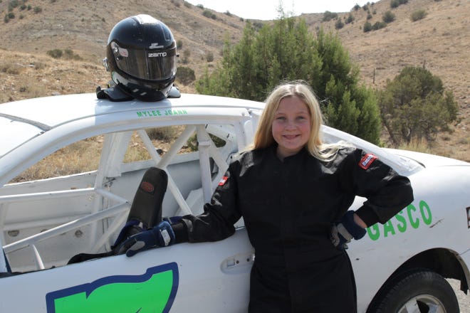 Within four months, Farmington's Mylee JoAnn Rhames already has 33 stock car races to her name, including her first victory last weekend in Cortez, Colorado.