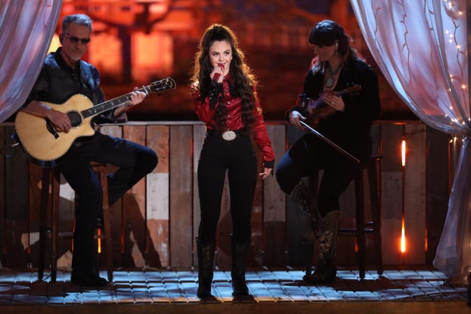 Farmington High School graduate Chevel Shepherd, shown here performing during season 15 of "The Voice" on NBC, will be featured in a drive-in concert next month in Albuquerque.