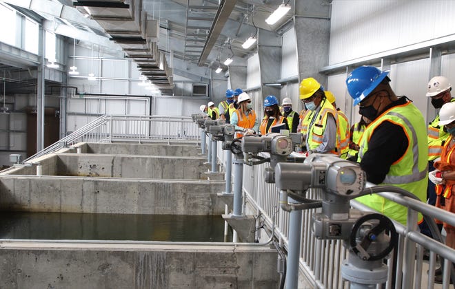 The U.S. Bureau of Reclamation held a tour for officials on Oct. 19 of the Cutter Lateral Water Treatment Plant near Dzilth-Na-O-Dith-Hle.