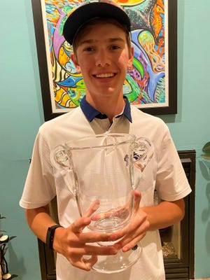 Piedra Vista's Quinn Yost won the Sun Country Amateur Golf Association Shootout in the Desert boys tournament title on Monday, April 12, 2021, in Albuquerque.