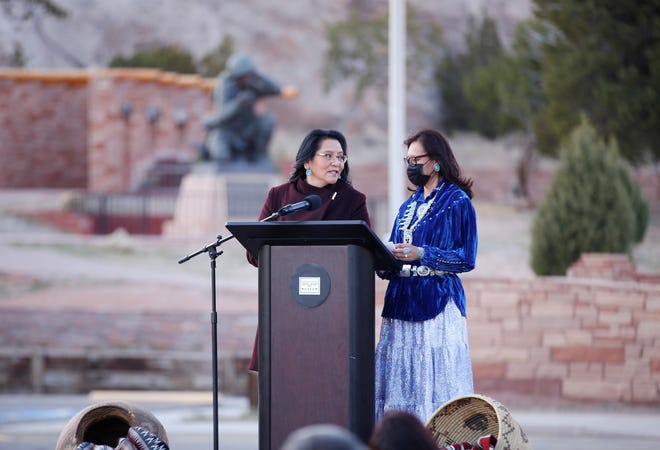 Navajo Nation second lady Dottie Lizer, left, and Navajo Nation first lady Phefelia Nez have launched a new online series that examines the issue of illegal dumping on the tribal land.