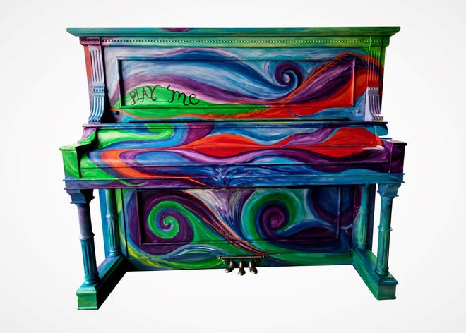"Uncommon Melody" is the theme of this piano painted by Karen Ellsbury that will be unveiled during the kickoff event this weekend in Aztec for the Big Sound in a Small Town public art project.