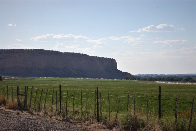 Tommy Bolack's annual Fourth of July fireworks show originates from the edge of these bluffs 400 feet above the San Juan River on the B-Square Ranch.