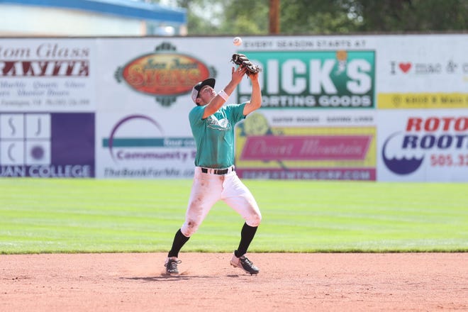 Frackers' second baseman Connor Chavez attempts to secure a ground ball against Enid Majors on Tuesday, July 27, at Ricketts Park, Connie Mack World Series.