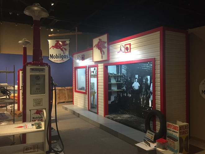 A 1940s replica gas station will be part of the "Built by Gas" exhibition opening next month at the Farmington Museum at Gateway Park.