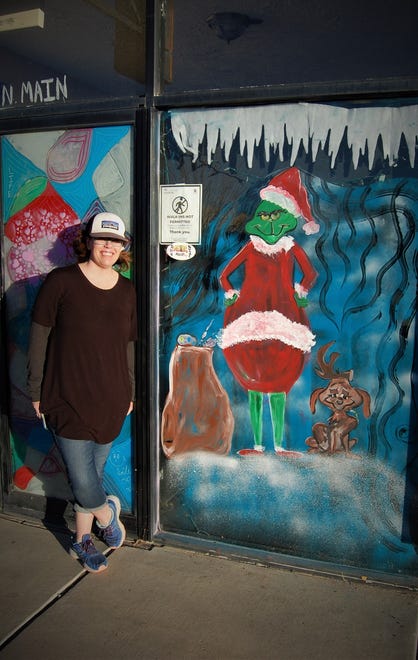 Artist Christy Clugston says she enjoys painting Whoville scenes because it's a very forgiving subject. "Everything is crooked anyway," she says.