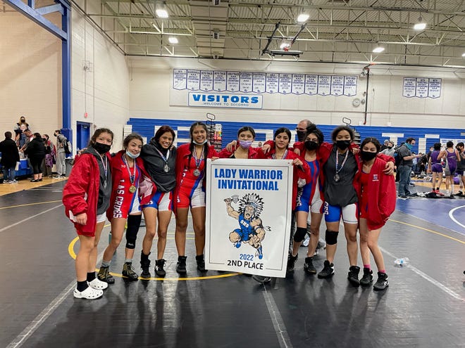 The Las Cruces girls wrestling team placed second in the Lady Warrior tournament in Socorro over the weekend.