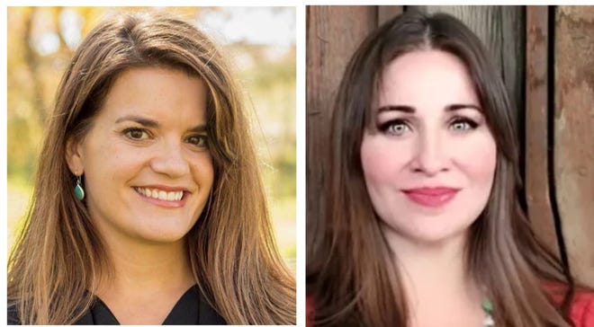 From left: New Mexico Secretary of State Maggie Toulouse Oliver, a Democrat seeking her second full term in 2022; and Republican challenger Audrey Trujillo.